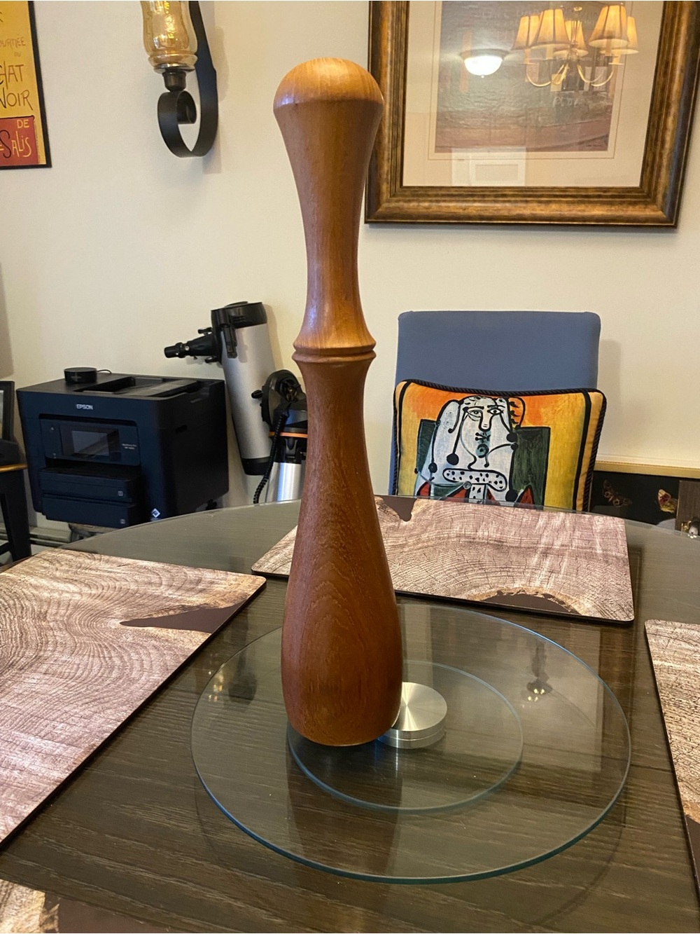 Dansk Tall Wooden Pepper Mill in Warm Brown